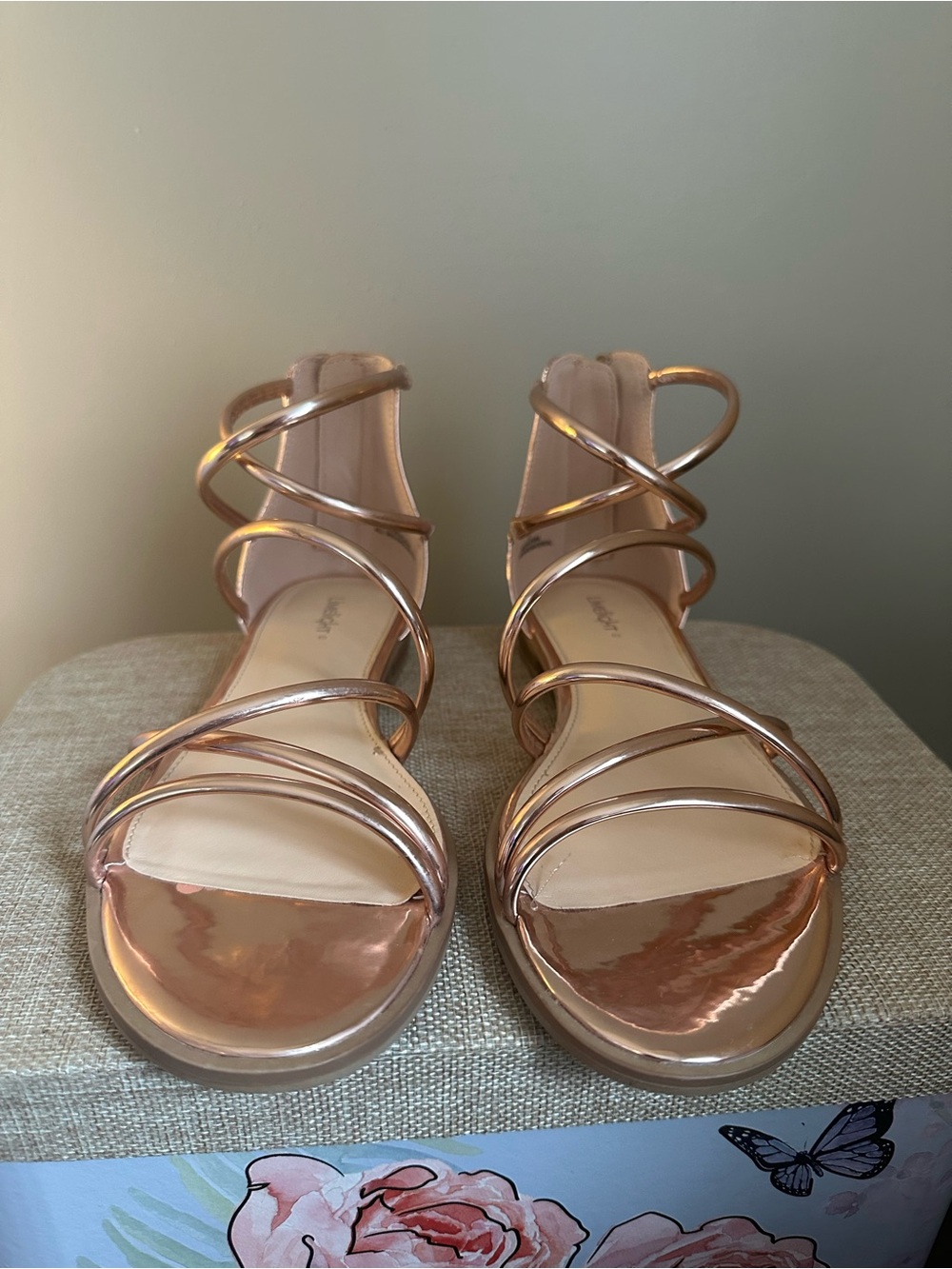NIB Limelight Metallic Rose Gold Strappy Women’s Sandals - 8